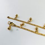 BEADED BALL CHARM ANKLET