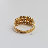 CHUNKY TRIPLE ROW BEADED RING