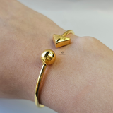 ELEGANT TRIANGLE AND BALL CUFF BANGLE