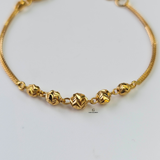 DIAMOND CUT PATTERNED BALL BRACELET