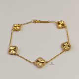 DIAMANTE PAVÉ 5 FLOWER BRACELET - SMALL