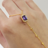 AMETHYST HALO HAND CHAIN