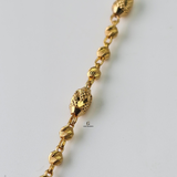 DIAMOND CUT BEADED STATION ANKLET