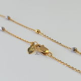GOLD AND RHODIUM BEADED CHAIN