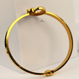 GOLD LV INITIAL CUFF BELT BANGLE
