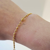 DIAMOND CUT PATTERNED BALL BRACELET
