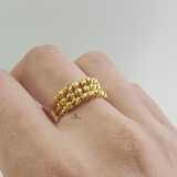 TRIPLE ROW BEADED RING