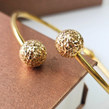 HAMMERED DOUBLE BALL CUFF BANGLE