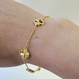 GOLD 5 FLOWER BRACELET - SMALL
