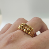 CHUNKY TRIPLE ROW BEADED RING