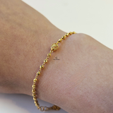 DIAMOND CUT PATTERNED BALL BRACELET
