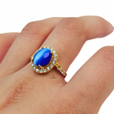 BLUE AND WHITE STONE RING