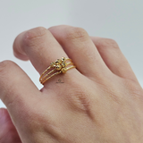 TRIANGLE BEADED RING