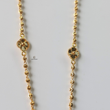 GOLD SMALL 5 FLOWER BEADED NECKLACE