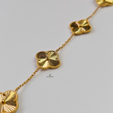 GOLD 5 FLOWER BRACELET - LARGE