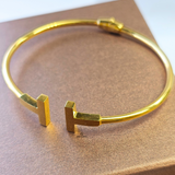 T WIRE CUFF BANGLE