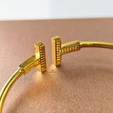 T WIRE DIAMANTE CUFF BANGLE
