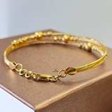 DIAMOND CUT BEAD LINK BANGLE