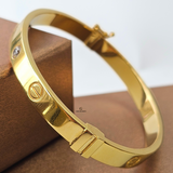 SCREW AND STONE HINGED BANGLE