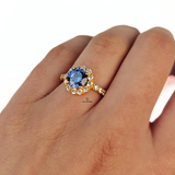 BLUE SAPPHIRE HALO RING