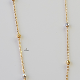 GOLD AND RHODIUM BEADED CHAIN