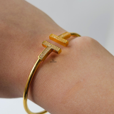 T WIRE DIAMANTE CUFF BANGLE