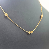 DAINTY 4 BEADS BOX CHAIN