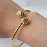 HAMMERED DOUBLE BALL CUFF BANGLE