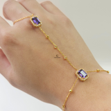 AMETHYST HALO HAND CHAIN