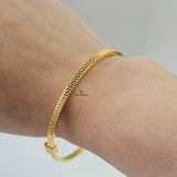 THIN LV GREEK KEY HINGED BANGLE