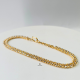 DOTTED DESIGN RHODIUM & GOLD BRACELET