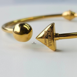 ELEGANT TRIANGLE AND BALL CUFF BANGLE