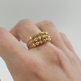 CHUNKY TRIPLE ROW BEADED RING