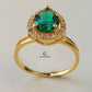 EMERALD PEAR CUT RING