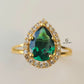 EMERALD PEAR CUT RING