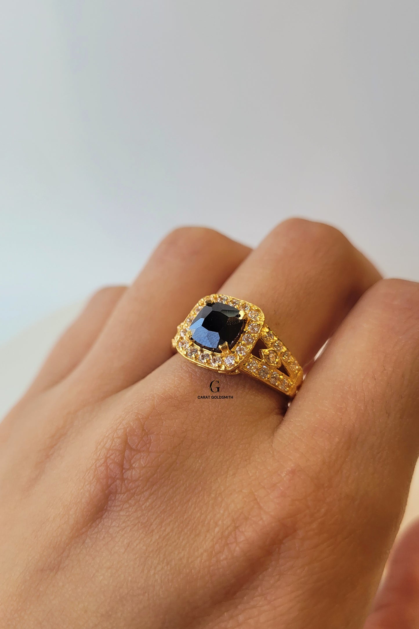 SQUARE ONYX DIAMANTE RING