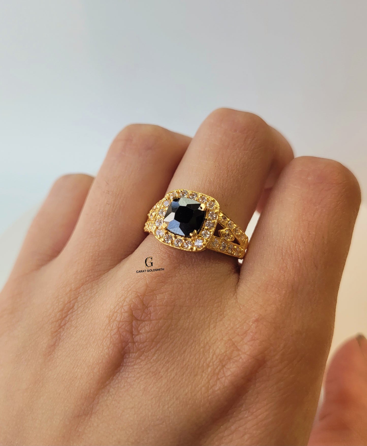 SQUARE ONYX DIAMANTE RING