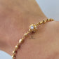 GOLD BRACELET WITH CUBIC ZIRCONIA STONE BALL