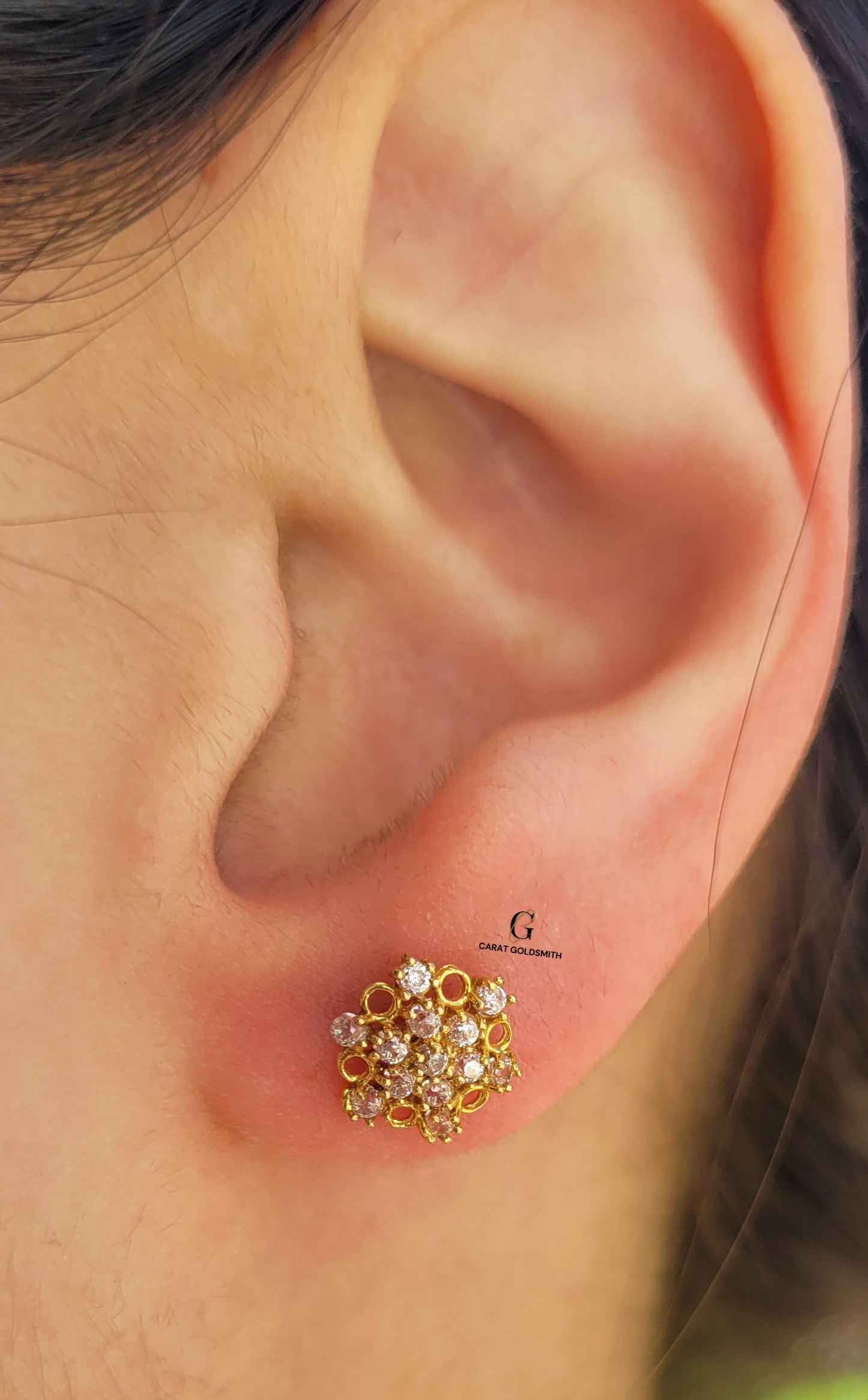 GOLD AND DIAMANTE STUDS