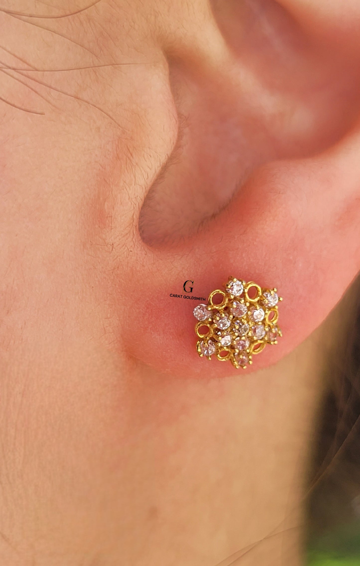 GOLD AND DIAMANTE STUDS