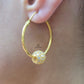 DIAMANTE BALL HOOP EARRINGS