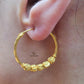 FIVE BEADED DIAMOND CUT HOOP EARRINGS