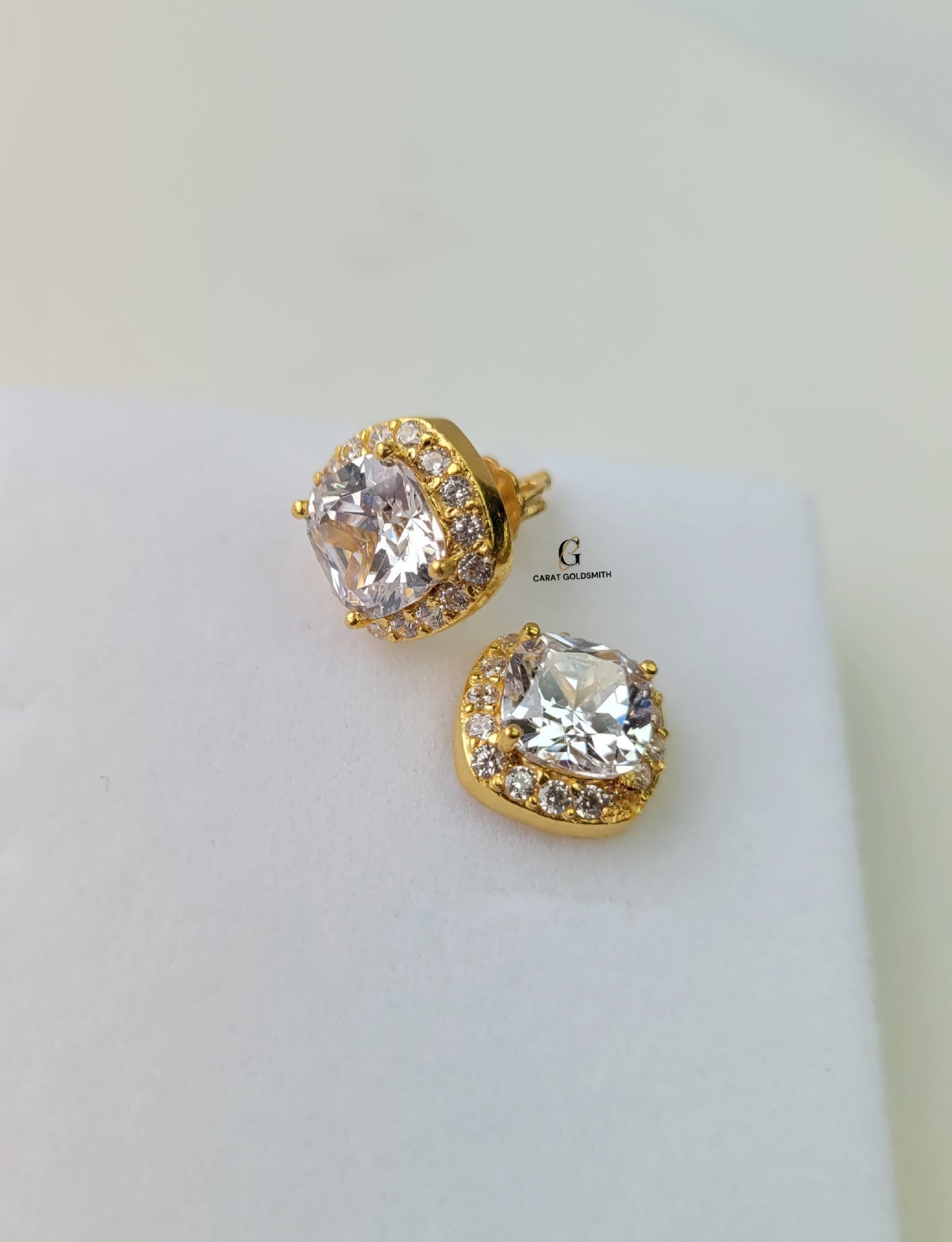 SQUARE HALO STUD EARRINGS