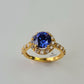 BLUE SAPPHIRE HALO RING