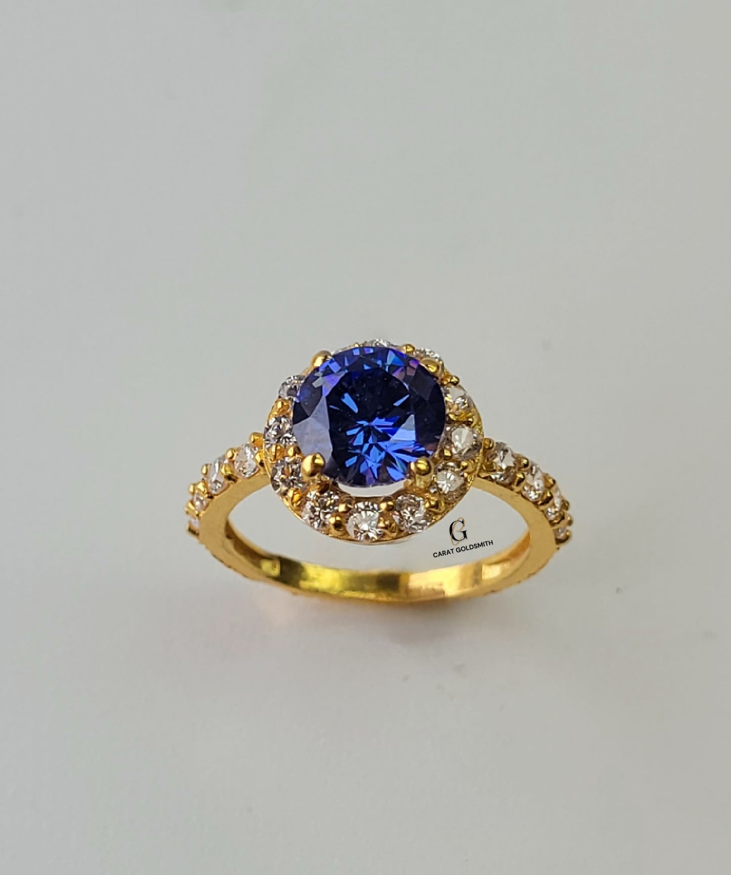 BLUE SAPPHIRE HALO RING