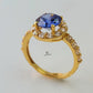 BLUE SAPPHIRE HALO RING