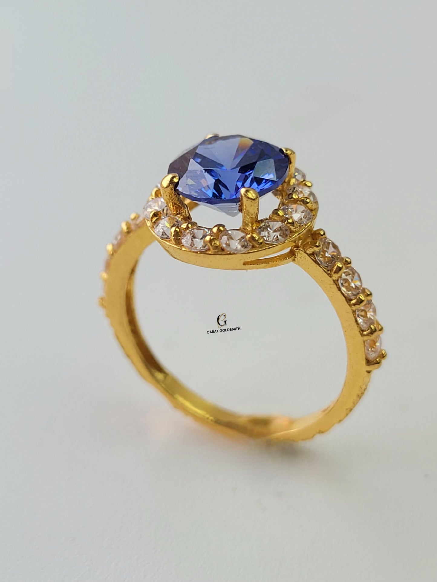 BLUE SAPPHIRE HALO RING