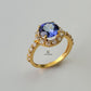 BLUE SAPPHIRE HALO RING