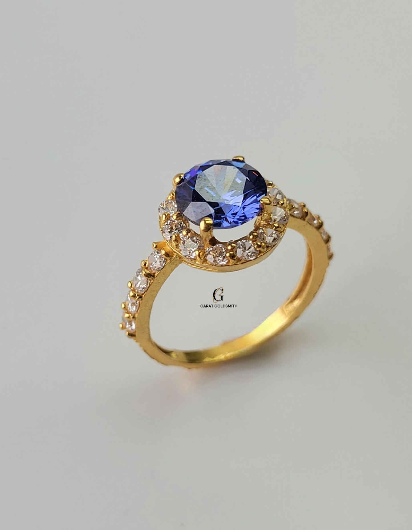 BLUE SAPPHIRE HALO RING