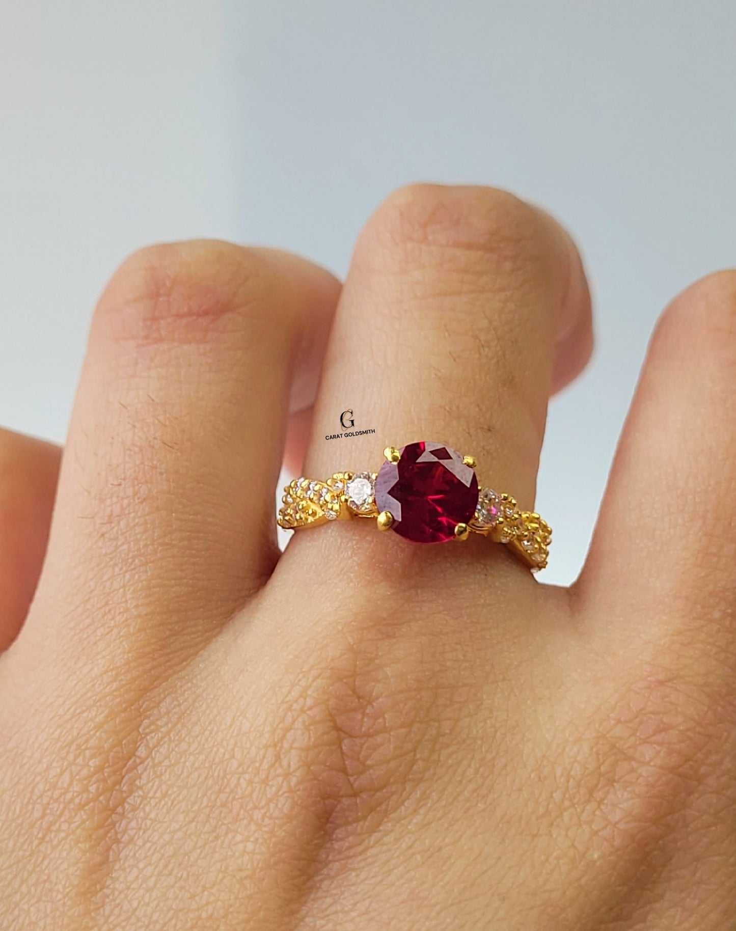 ROUND RUBY RING